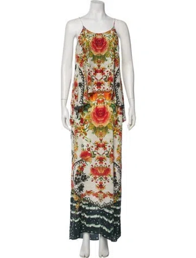 Pre-owned Camilla Silk Long Dress In Neutral