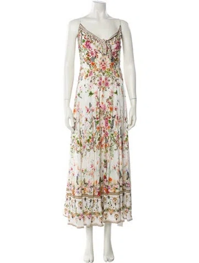 Pre-owned Camilla Silk Long Dress In Neutral