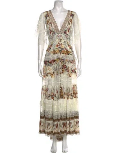 Pre-owned Camilla Silk Long Dress In Neutral