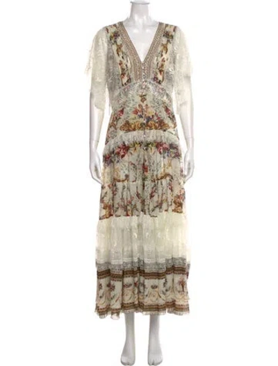 Pre-owned Camilla Silk Long Dress In Neutral