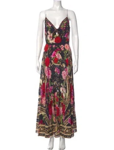 Pre-owned Camilla Silk Long Dress In Neutral