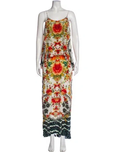 Pre-owned Camilla Silk Long Dress In Neutral