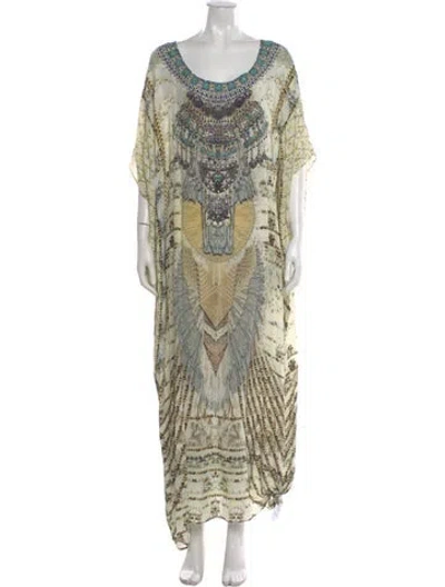 Pre-owned Camilla Silk Long Dress In Neutral