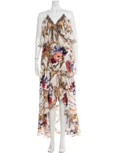 Pre-owned Camilla Silk Long Dress In Neutral