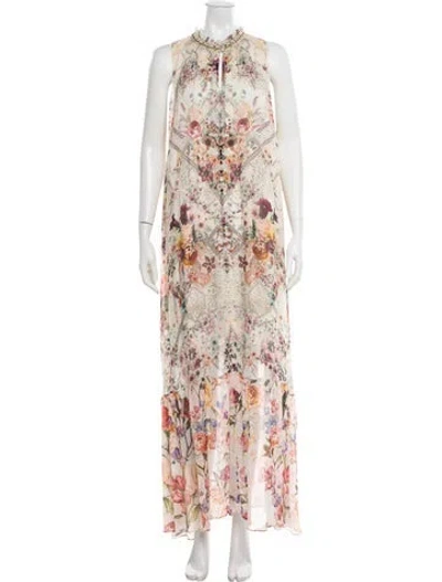 Pre-owned Camilla Silk Long Dress In Neutral