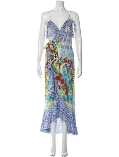 Pre-owned Camilla Silk Long Dress In Neutral
