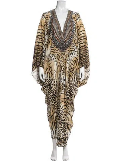 Pre-owned Camilla Silk Long Dress In Neutral
