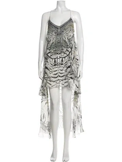 Pre-owned Camilla Silk Long Dress In Neutral