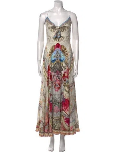 Pre-owned Camilla Silk Long Dress In Neutral
