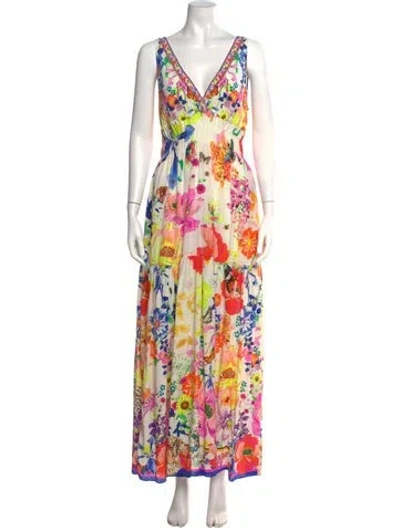 Pre-owned Camilla Silk Long Dress In Neutral