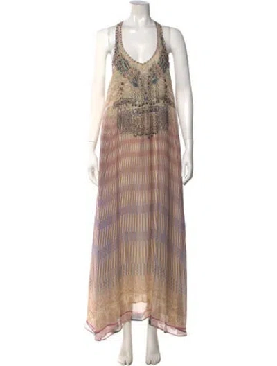 Pre-owned Camilla Silk Long Dress In Neutral