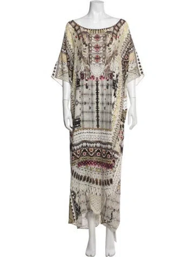 Pre-owned Camilla Silk Long Dress In Neutral