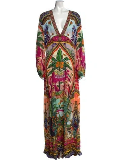 Pre-owned Camilla Silk Long Dress In Neutrals