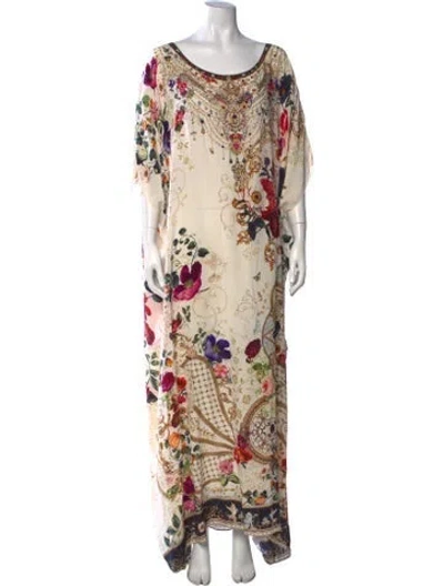 Pre-owned Camilla Silk Long Dress In Neutrals