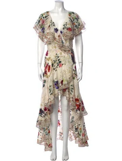 Pre-owned Camilla Silk Long Dress In Neutrals
