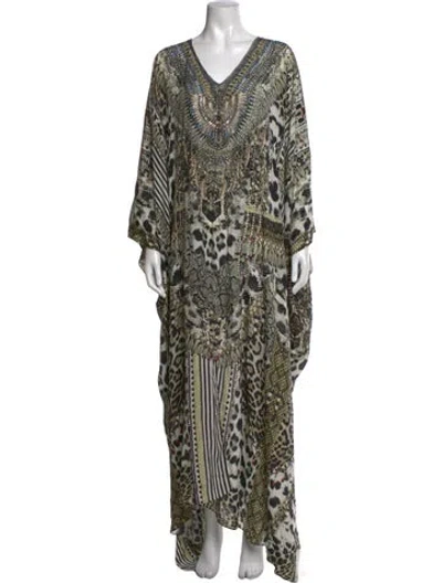 Pre-owned Camilla Silk Long Dress In Neutrals