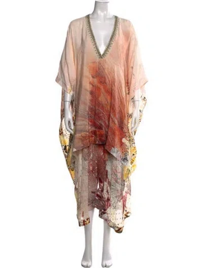 Pre-owned Camilla Silk Long Dress In Neutrals