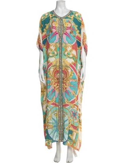Pre-owned Camilla Silk Long Dress In Neutrals