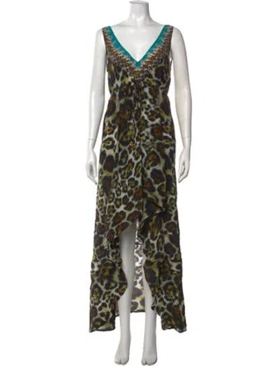 Pre-owned Camilla Silk Long Dress In Neutrals
