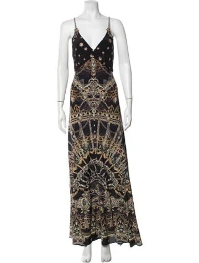 Pre-owned Camilla Silk Long Dress In Neutrals