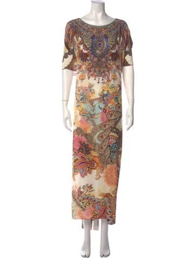 Pre-owned Camilla Silk Long Dress In Neutrals