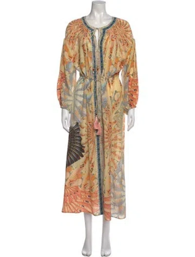 Pre-owned Camilla Silk Long Dress In Orange