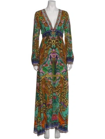 Pre-owned Camilla Silk Long Dress In Orange