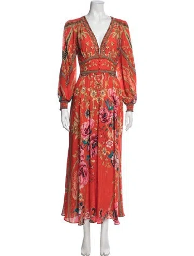 Pre-owned Camilla Silk Long Dress In Orange