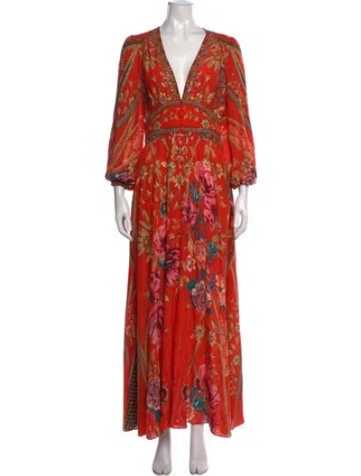 Pre-owned Camilla Silk Long Dress In Orange