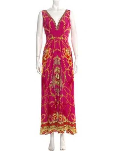 Pre-owned Camilla Silk Long Dress In Pink