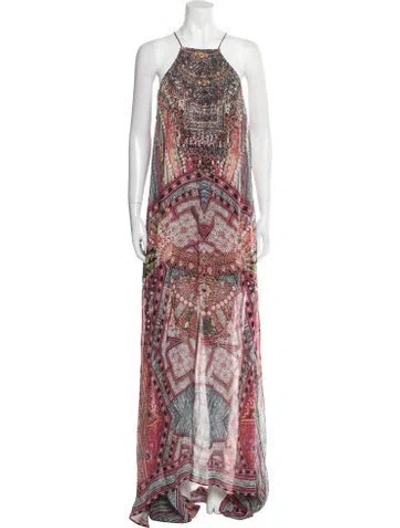 Pre-owned Camilla Silk Long Dress In Pink
