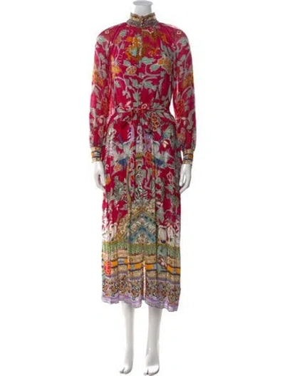 Pre-owned Camilla Silk Long Dress In Pink