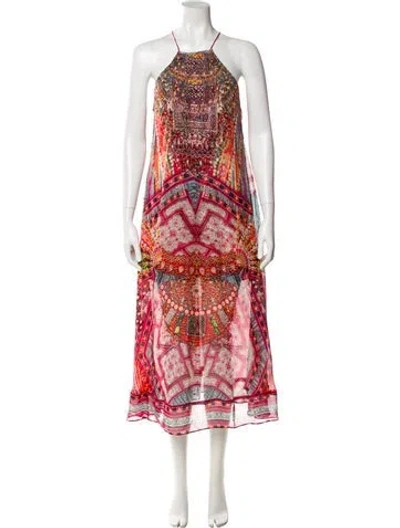 Pre-owned Camilla Silk Long Dress In Pink