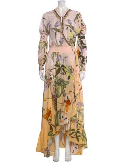 Pre-owned Camilla Silk Long Dress In Pink
