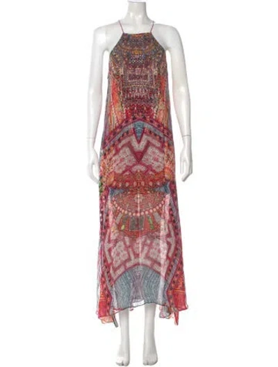 Pre-owned Camilla Silk Long Dress In Pink