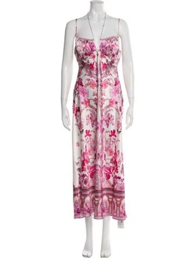 Pre-owned Camilla Silk Long Dress In Pink