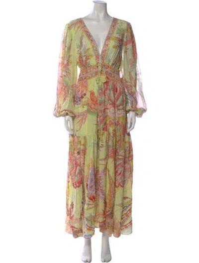 Pre-owned Camilla Silk Long Dress In Pink