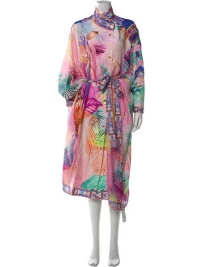 Pre-owned Camilla Silk Long Dress In Pink
