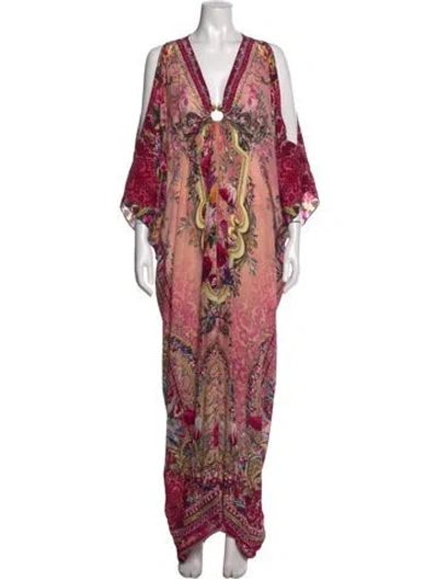 Pre-owned Camilla Silk Long Dress In Pink