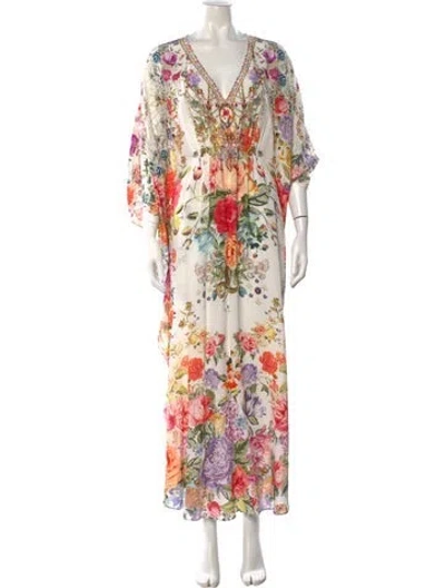 Pre-owned Camilla Silk Long Dress In Pink