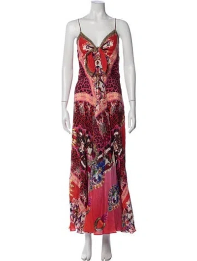 Pre-owned Camilla Silk Long Dress In Pink
