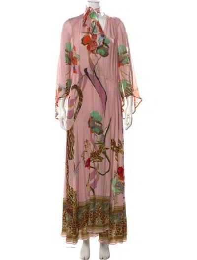 Pre-owned Camilla Silk Long Dress In Pink