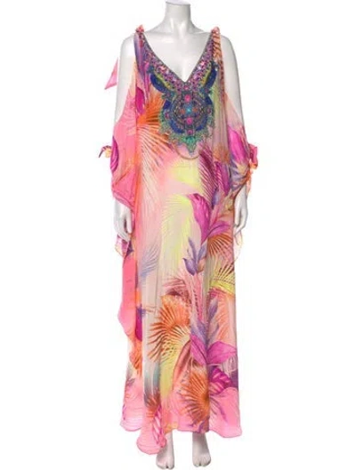 Pre-owned Camilla Silk Long Dress In Pink