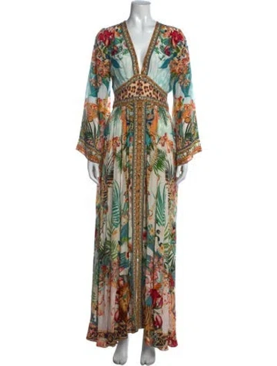Pre-owned Camilla Silk Long Dress In Pink