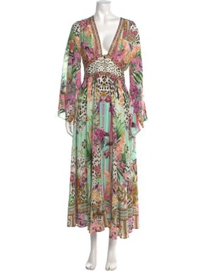 Pre-owned Camilla Silk Long Dress In Pink