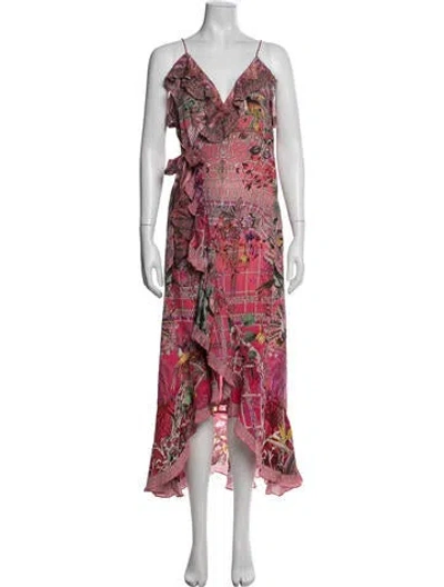 Pre-owned Camilla Silk Long Dress In Pink