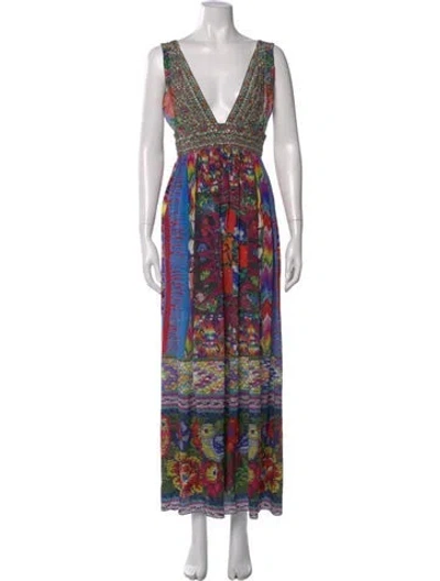 Pre-owned Camilla Silk Long Dress In Purple
