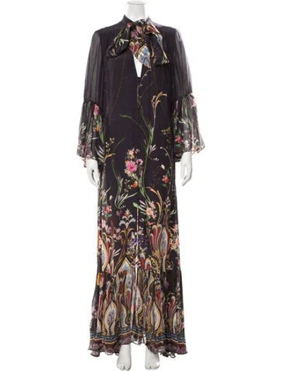Pre-owned Camilla Silk Long Dress In Purple