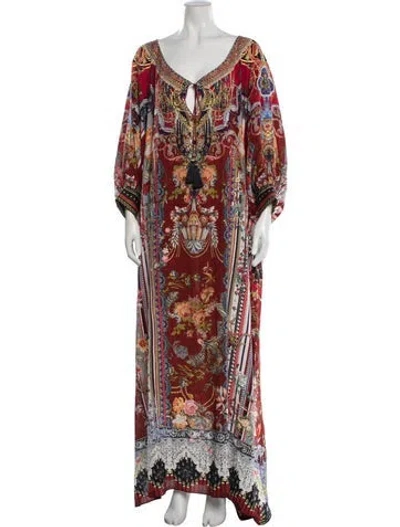 Pre-owned Camilla Silk Long Dress In Red