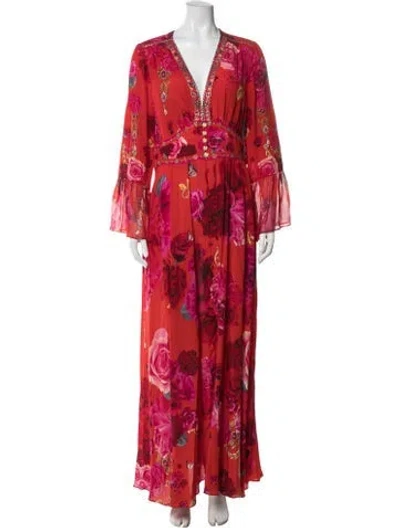 Pre-owned Camilla Silk Long Dress In Red